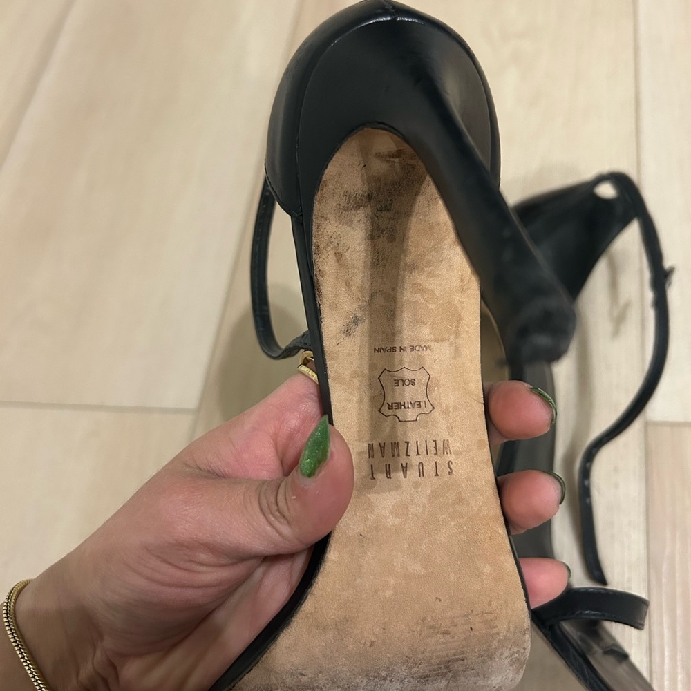 Stuart Weitzman Black Strappy Heels - Picture 3 of 3